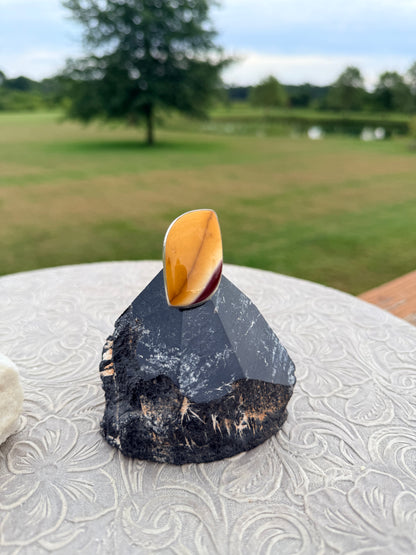Mookaite Leaf Ring