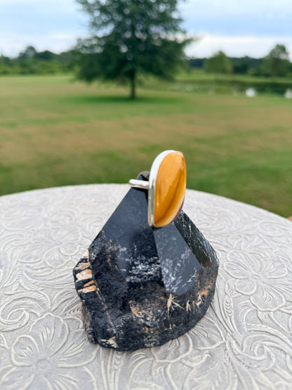Mookaite Leaf Ring