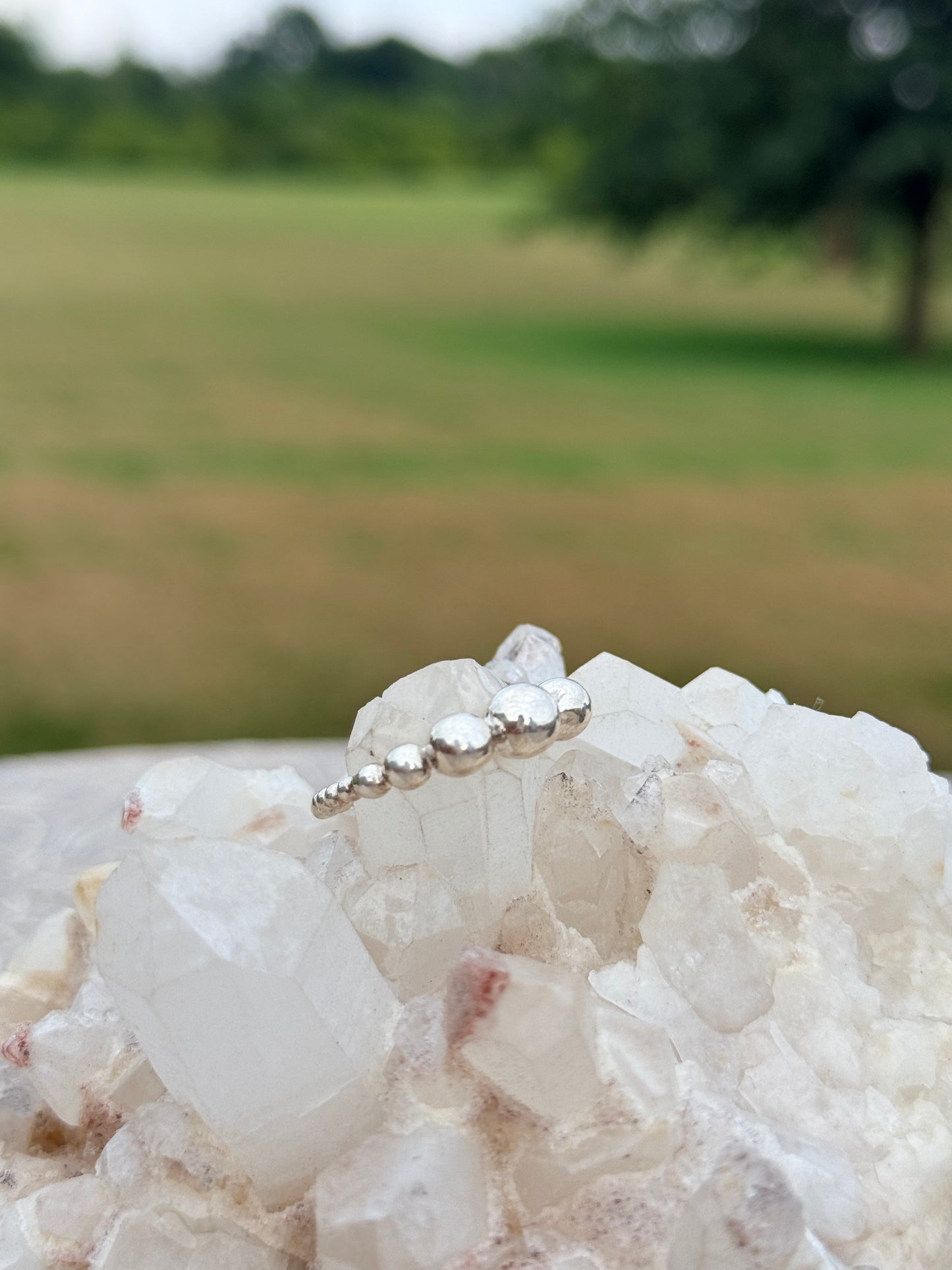 Graduated Pearl Band Ring