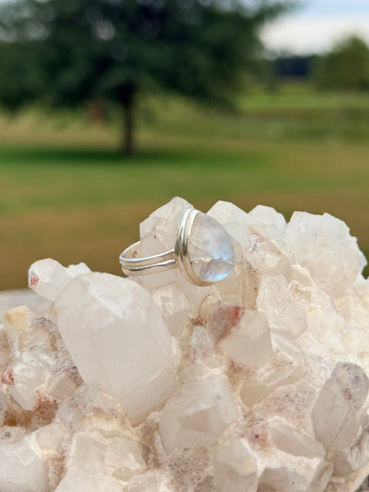 Teardrop Moonstone Ring
