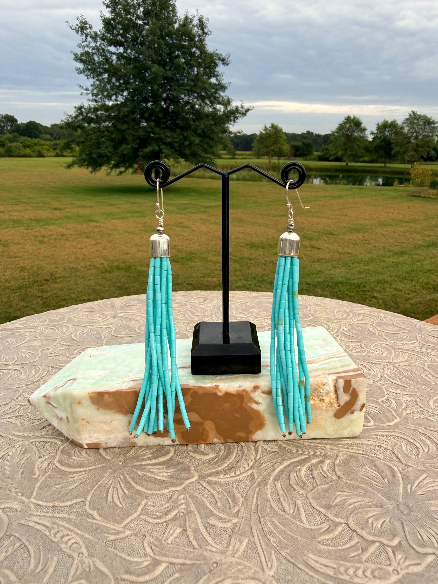 Turquoise Tassel Earrings