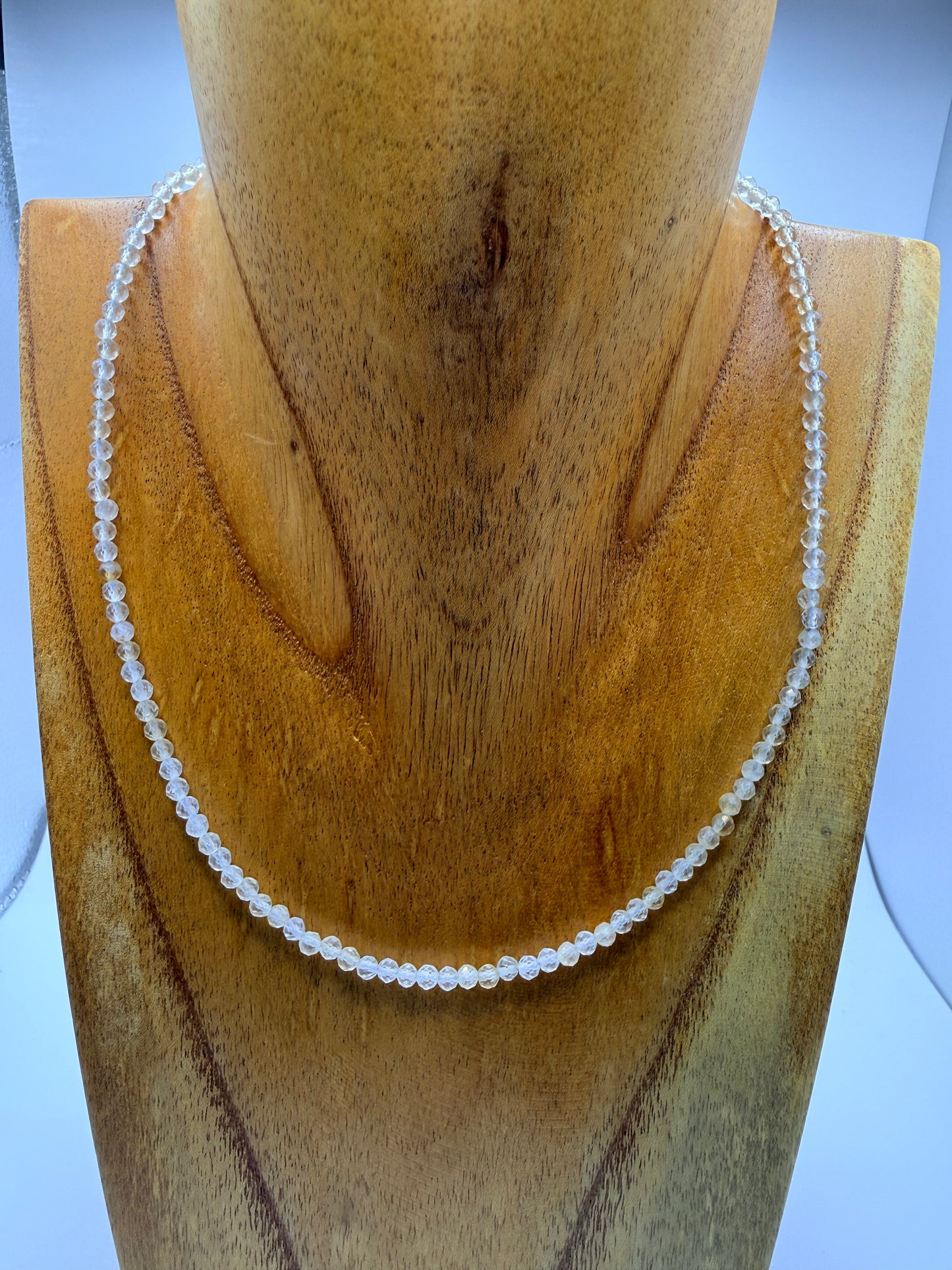 3mm Faceted Citrine Necklace
