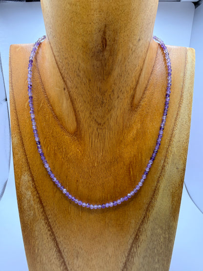 3MM Faceted Amethyst Necklace