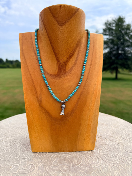 Kingman Turquoise Blossom Necklace