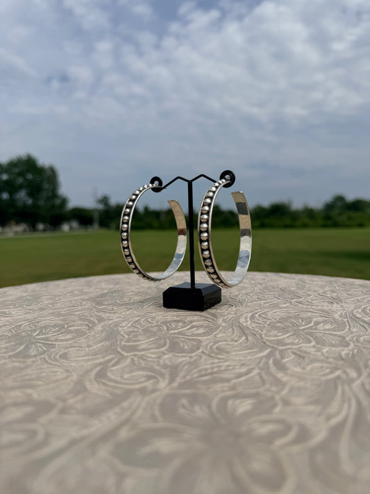 Pearl Extra Large Hoop Earrings