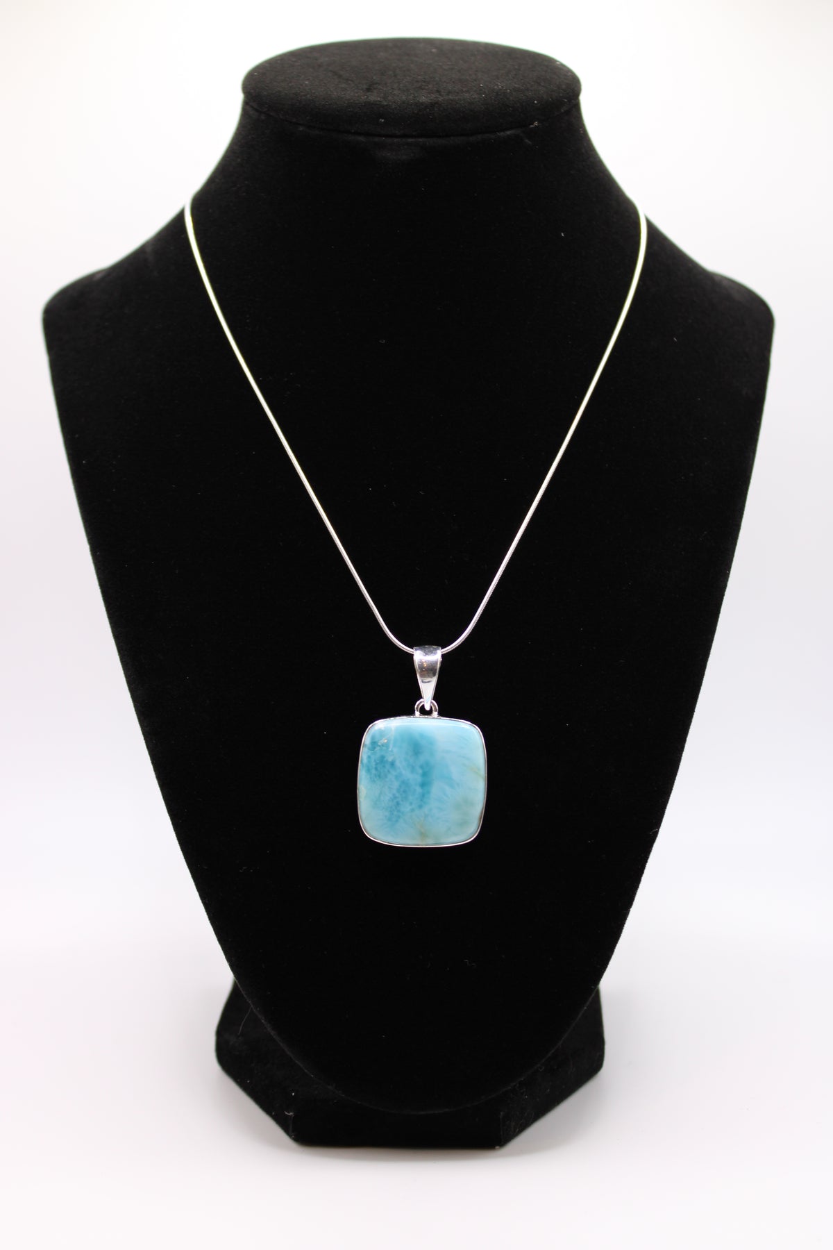 Square Larimar Pendant