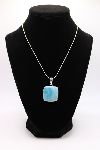 Square Larimar Pendant