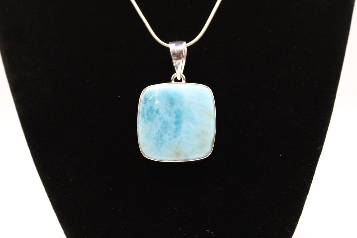 Square Larimar Pendant