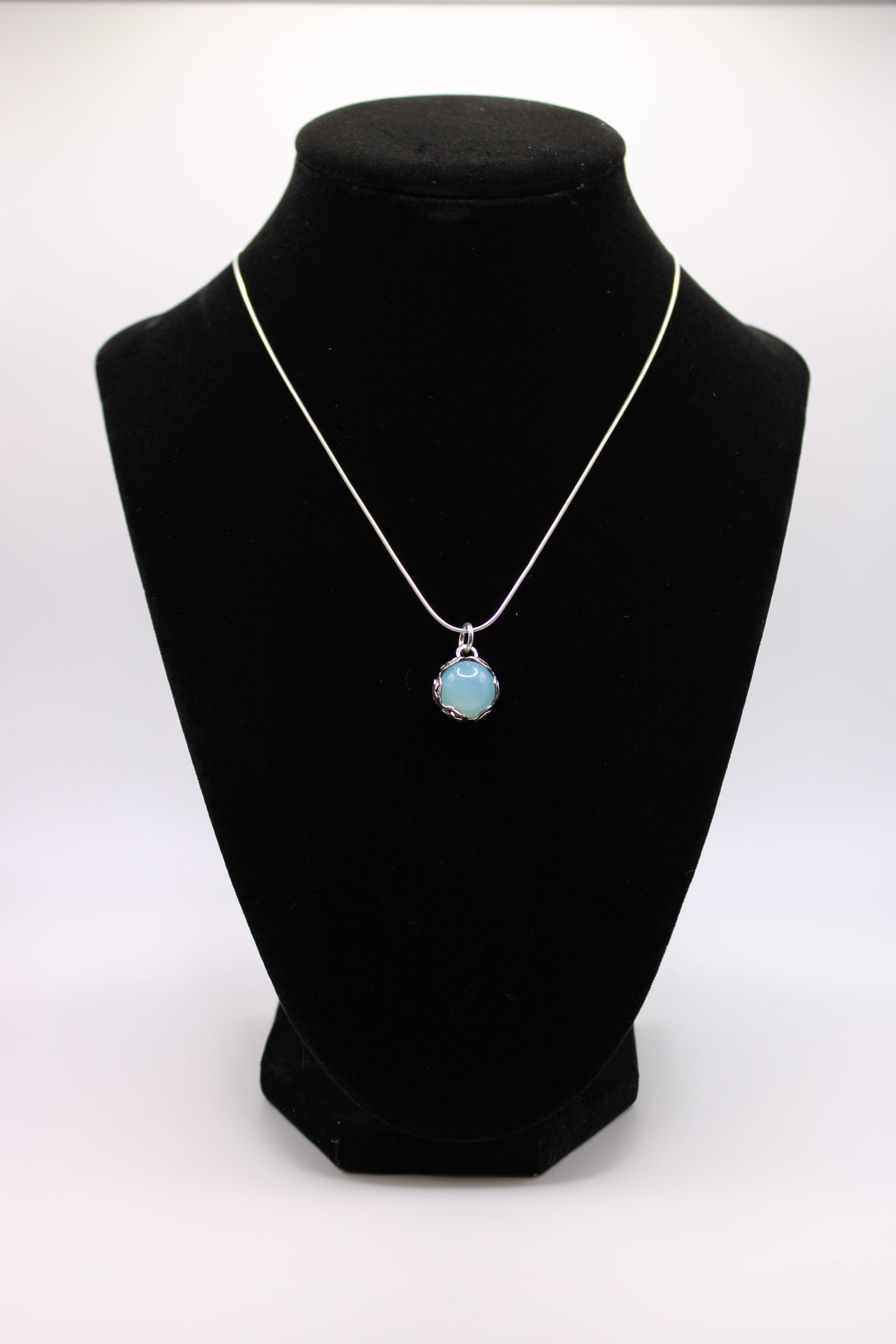 Blue Chalcedony Sphere Pendant