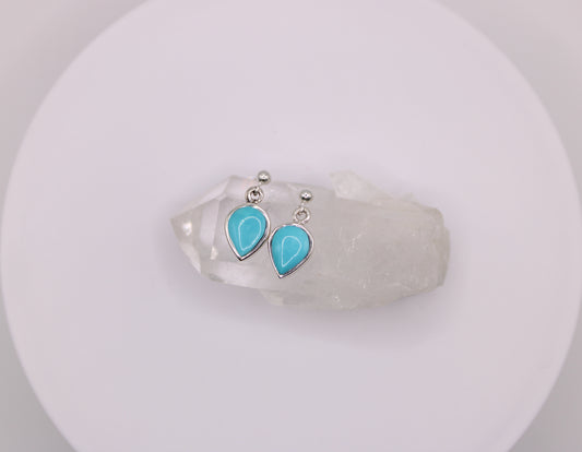 Pearshaped Small Turquoise Stud Earrings