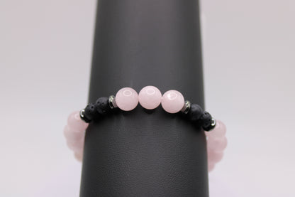 Rose Quartz w/ Lava Bracelet