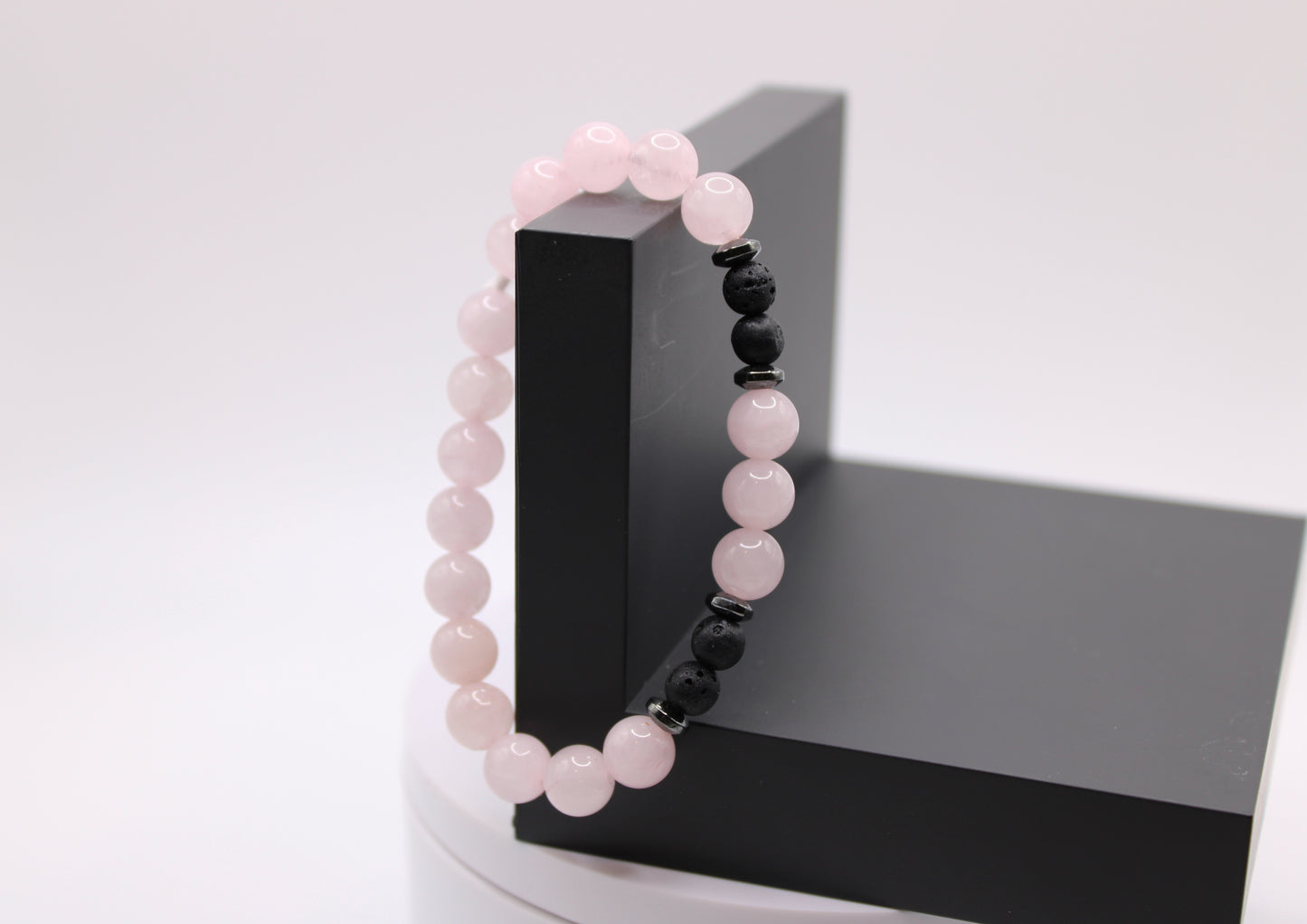 Rose Quartz w/ Lava Bracelet