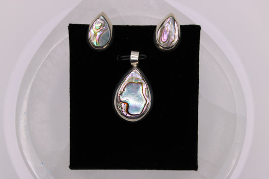 Abalone Shell Earrings & Pendant