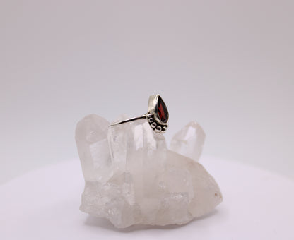 Teardrop Garnet Ring