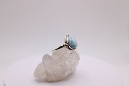 Teardrop Larimar Ring