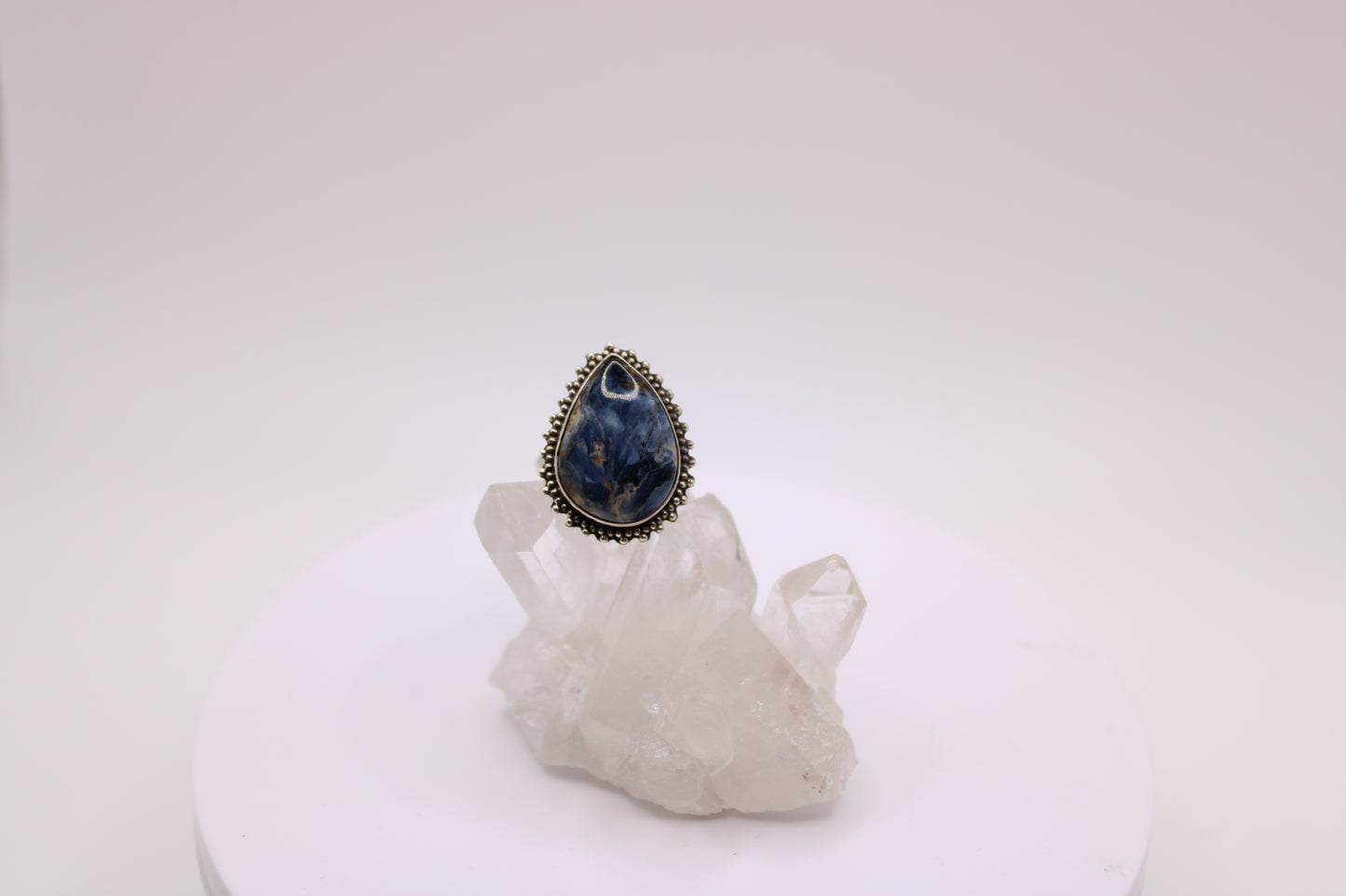 Teardrop Blue Pietersite Ring