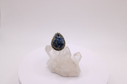 Teardrop Blue Pietersite Ring