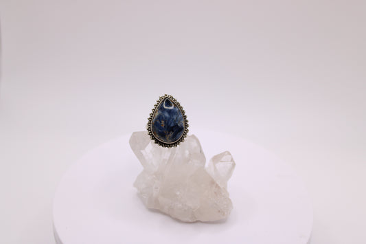 Teardrop Blue Pietersite Ring