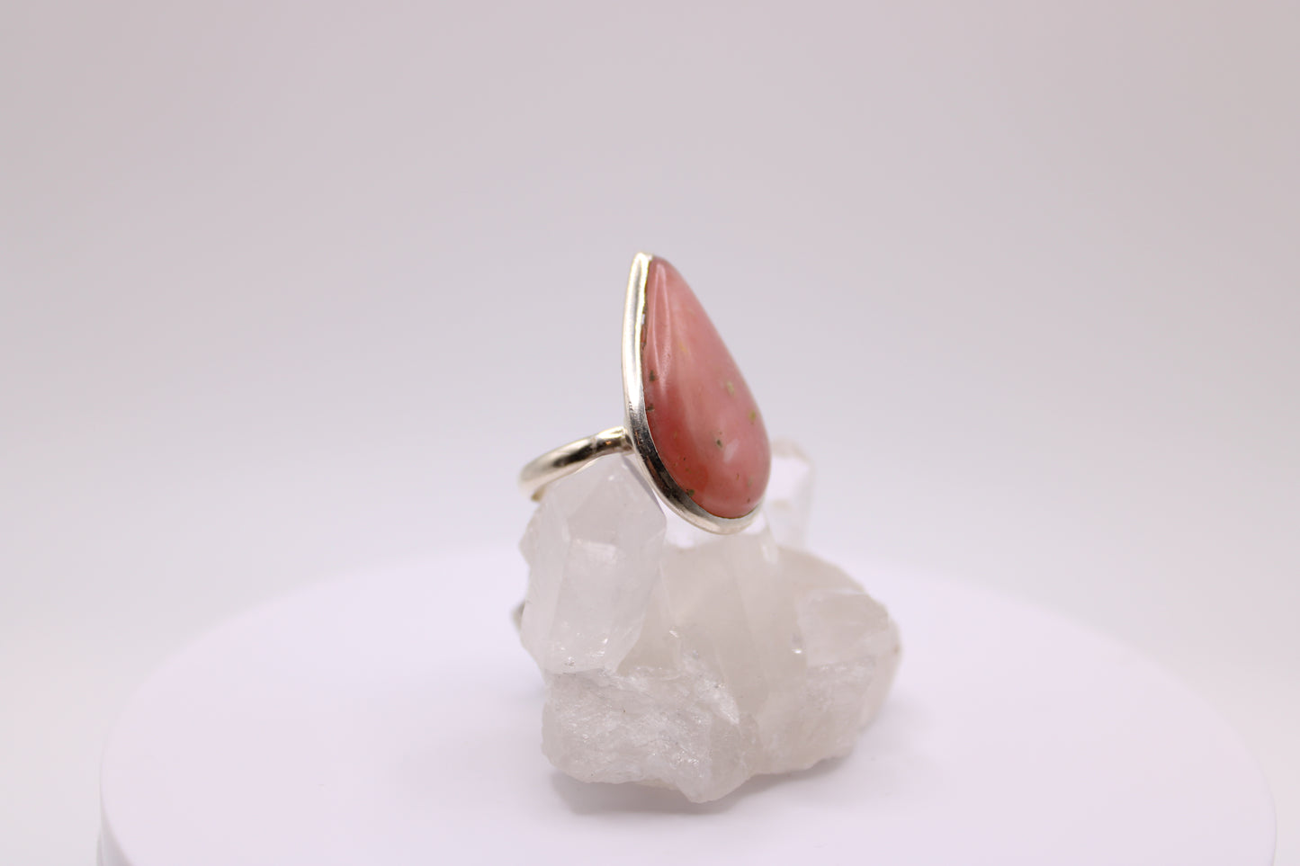 Teardrop Pink Opal Ring