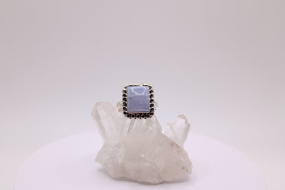 Squared Blue Lace Agate Ring