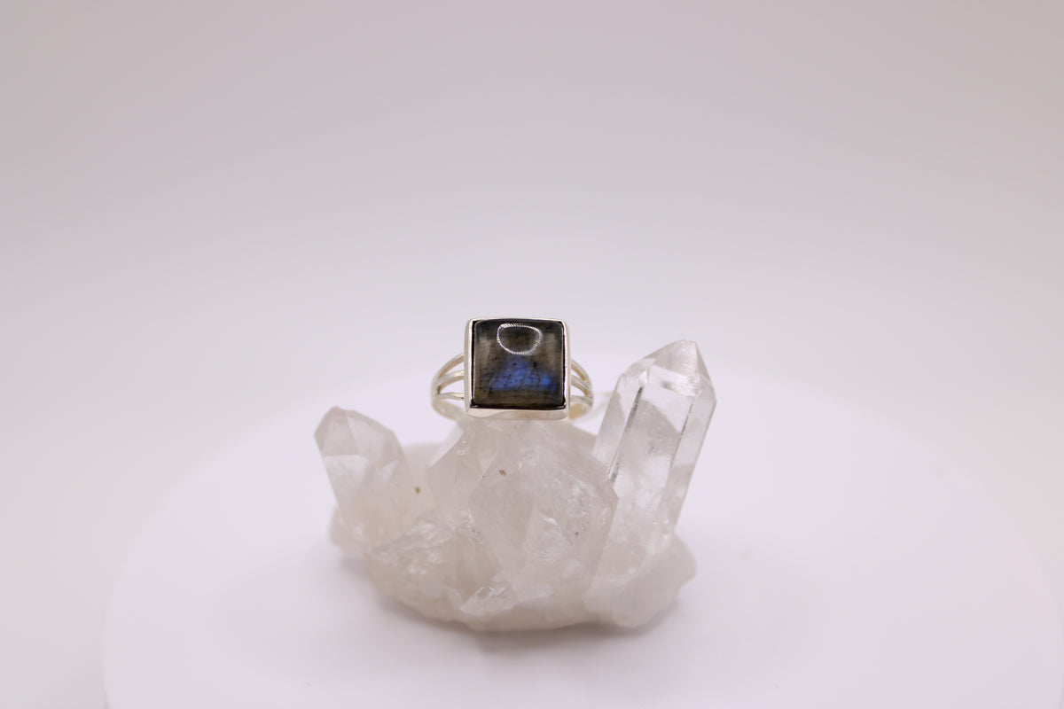 Square Labradorite Ring
