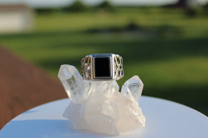 Braided Onyx Ring