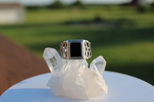 Braided Onyx Ring
