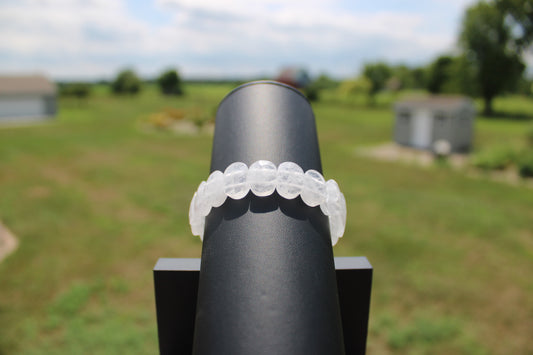 14mm Faceted Clear Quartz Bracelet