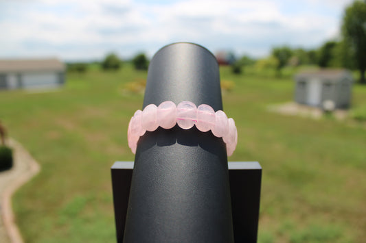 14mm Faceted Rose Quartz Bracelet