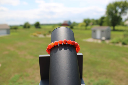 8mm Faceted Carnelian Bracelet