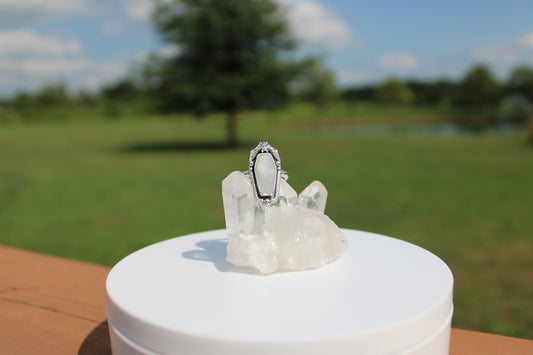 Moonstone Coffin Ring