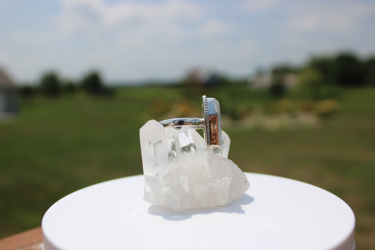 Moonstone Coffin Ring