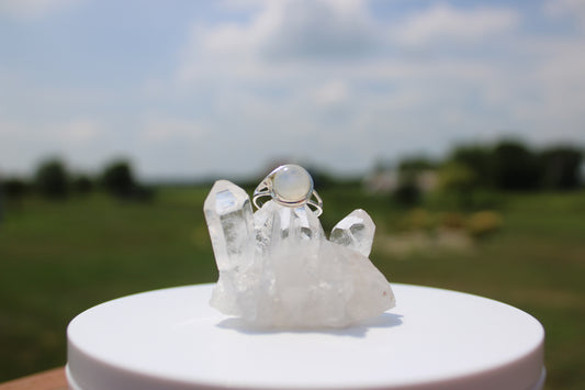 Round Moonstone Ring
