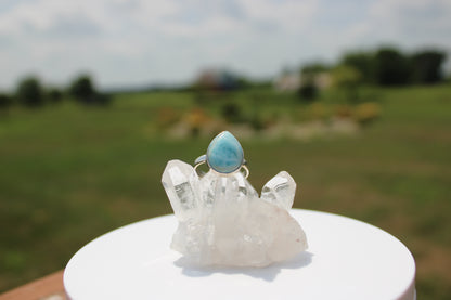Pear Shaped Larimar Ring