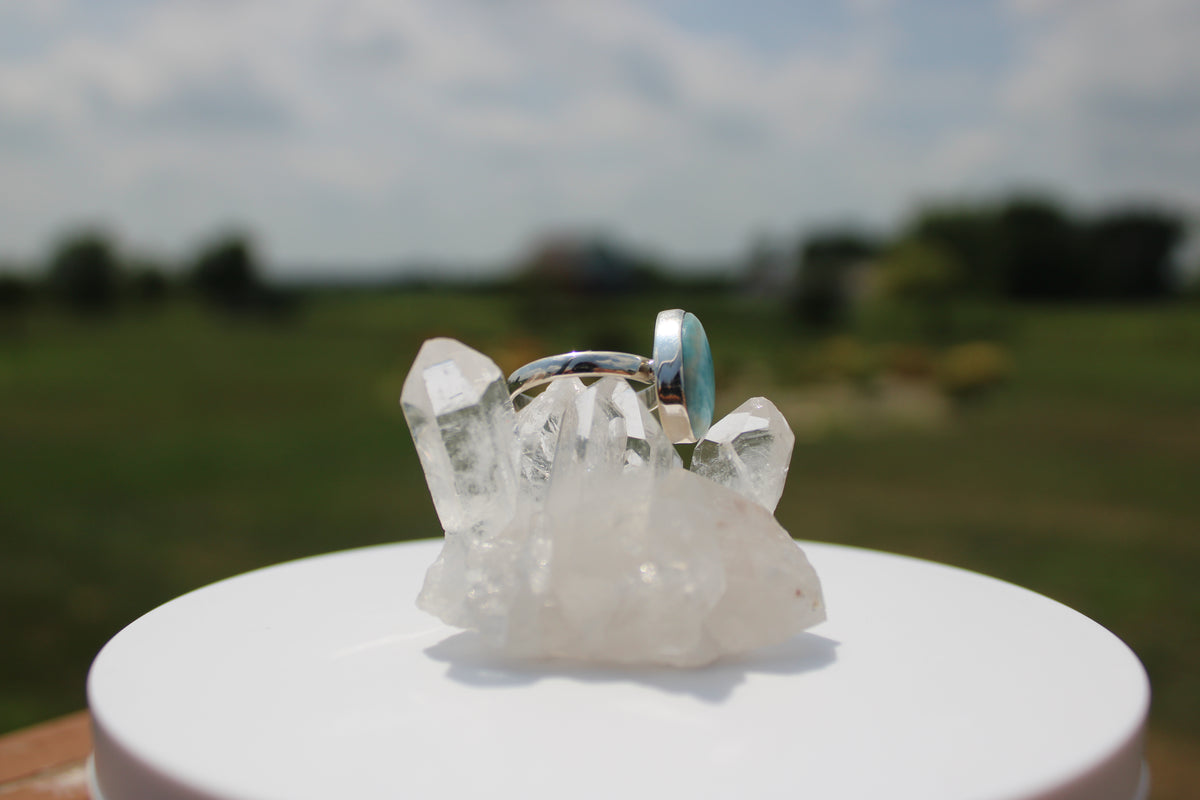Pear Shaped Larimar Ring