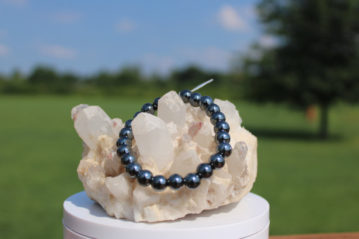 8-8.5 MM Hematite Bracelet