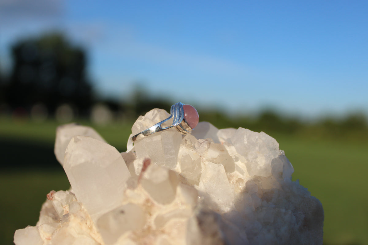 Circle Rose Quartz Ring
