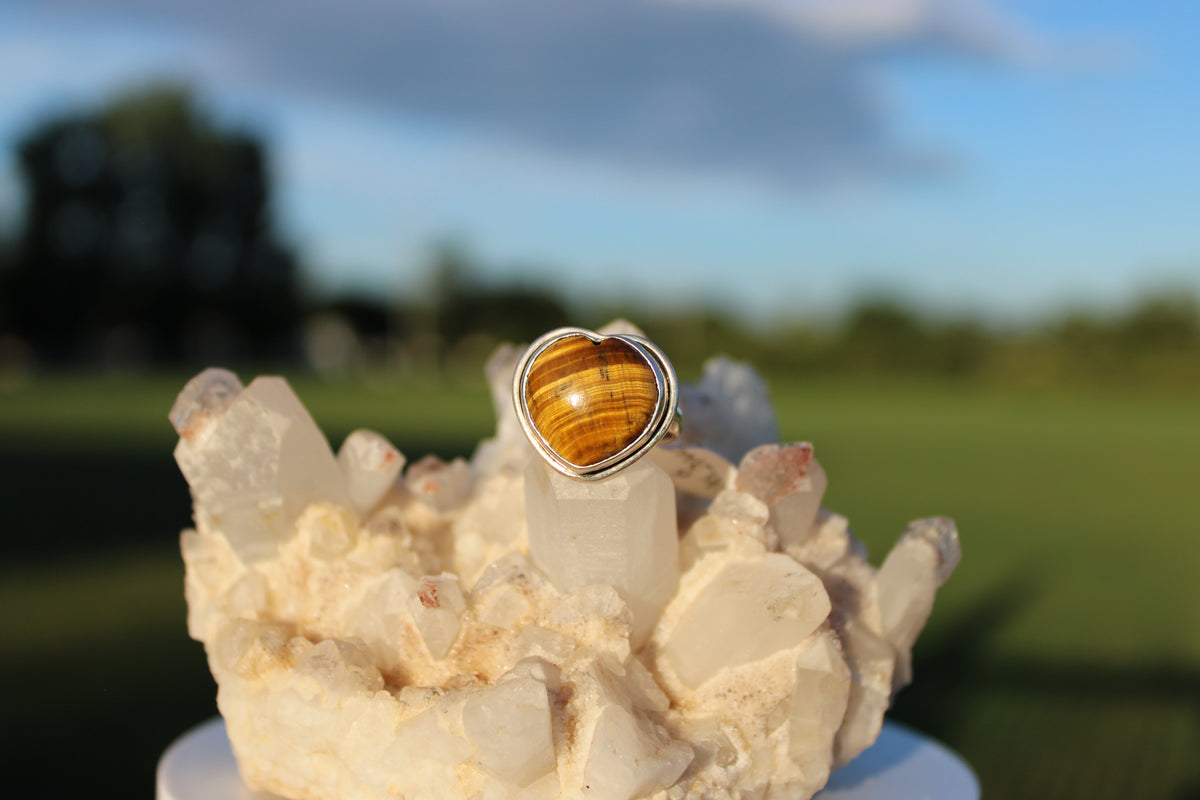 Heart Tiger’s Eye Ring