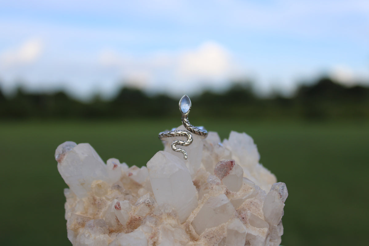 Moonstone Snake Ring