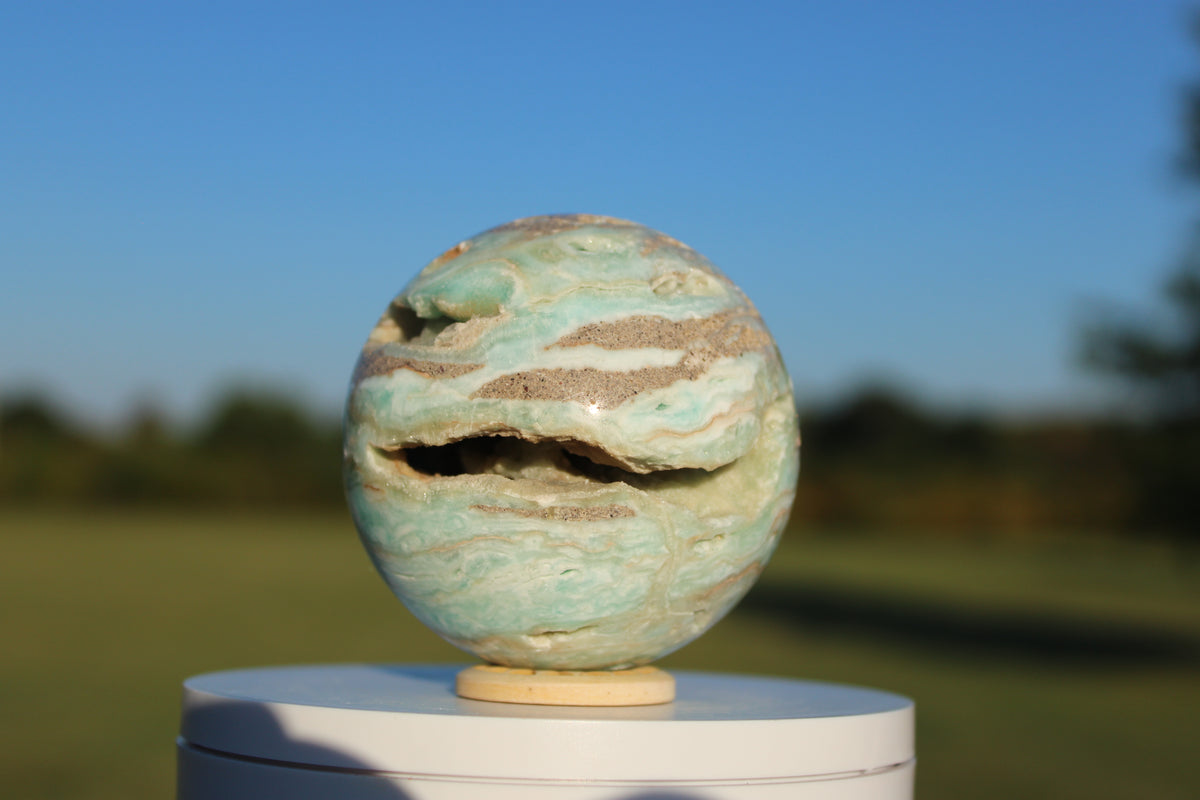 Caribbean Blue Calcite Sphere
