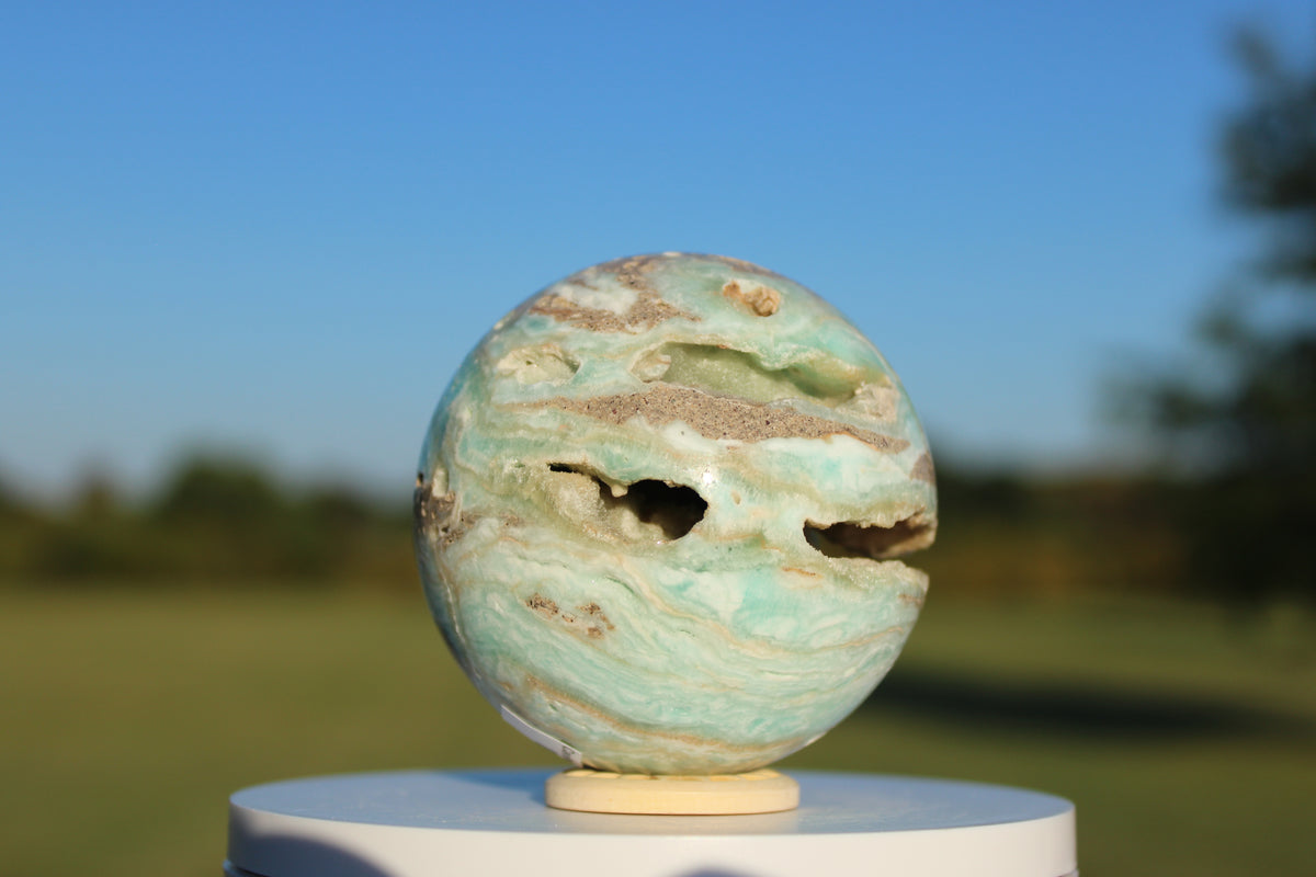 Caribbean Blue Calcite Sphere