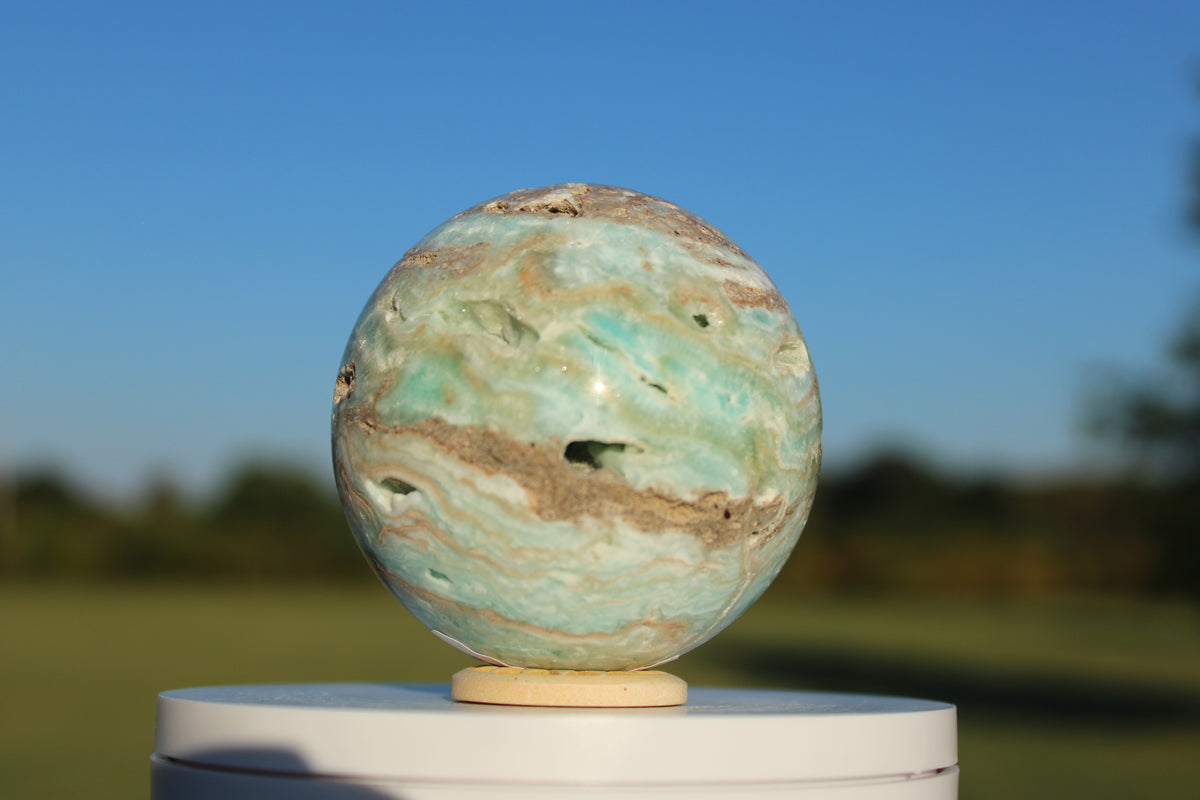 Caribbean Blue Calcite Sphere