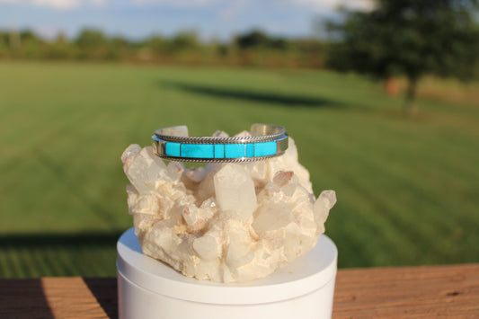 Francis Yazzie Kingman Turquoise Cuff