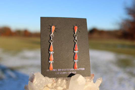 Angela Gasper Red Spiny Dangle Earrings