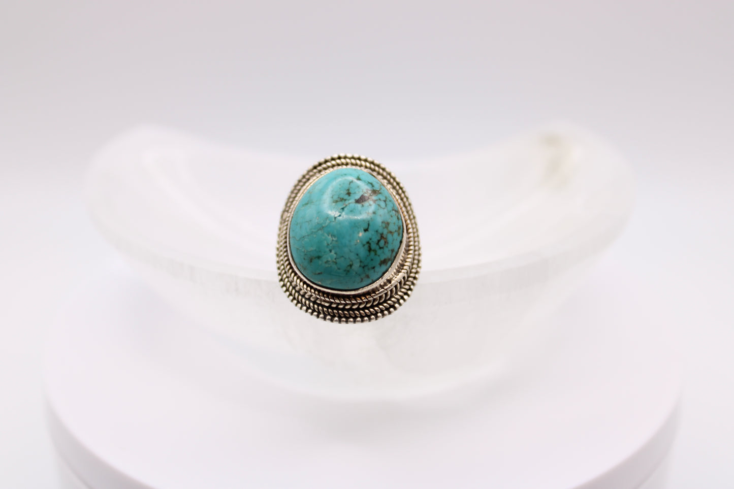 Round Sleeping Beauty Turquoise Ring