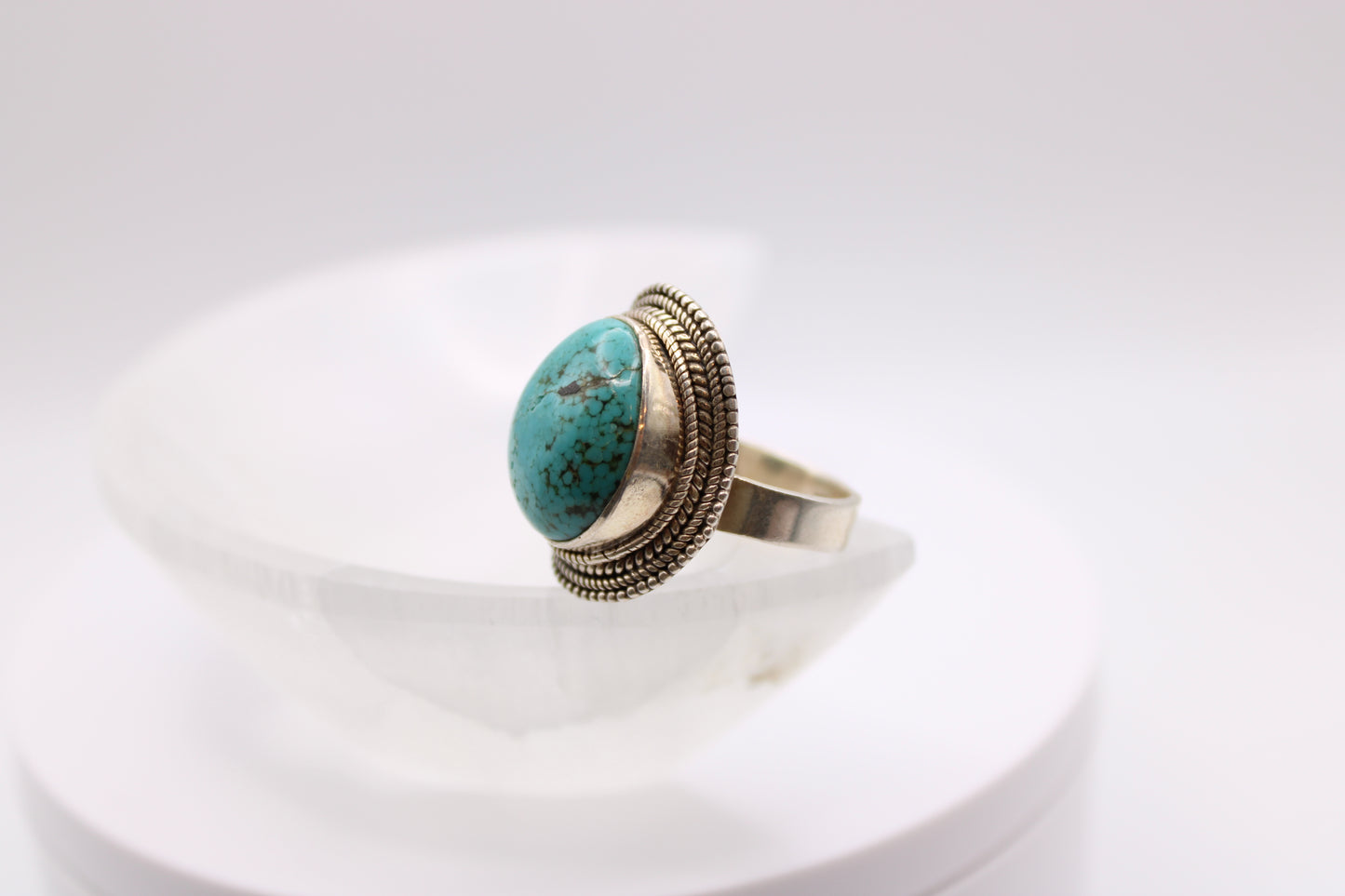Round Sleeping Beauty Turquoise Ring