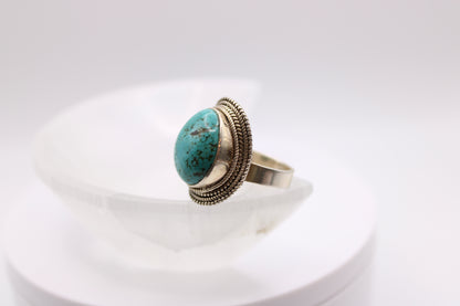 Round Sleeping Beauty Turquoise Ring