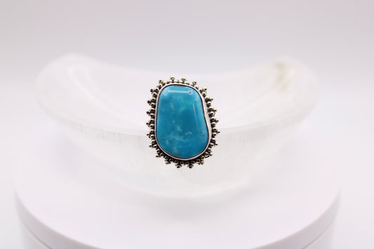 Oblong Sleeping Beauty Turquoise Ring