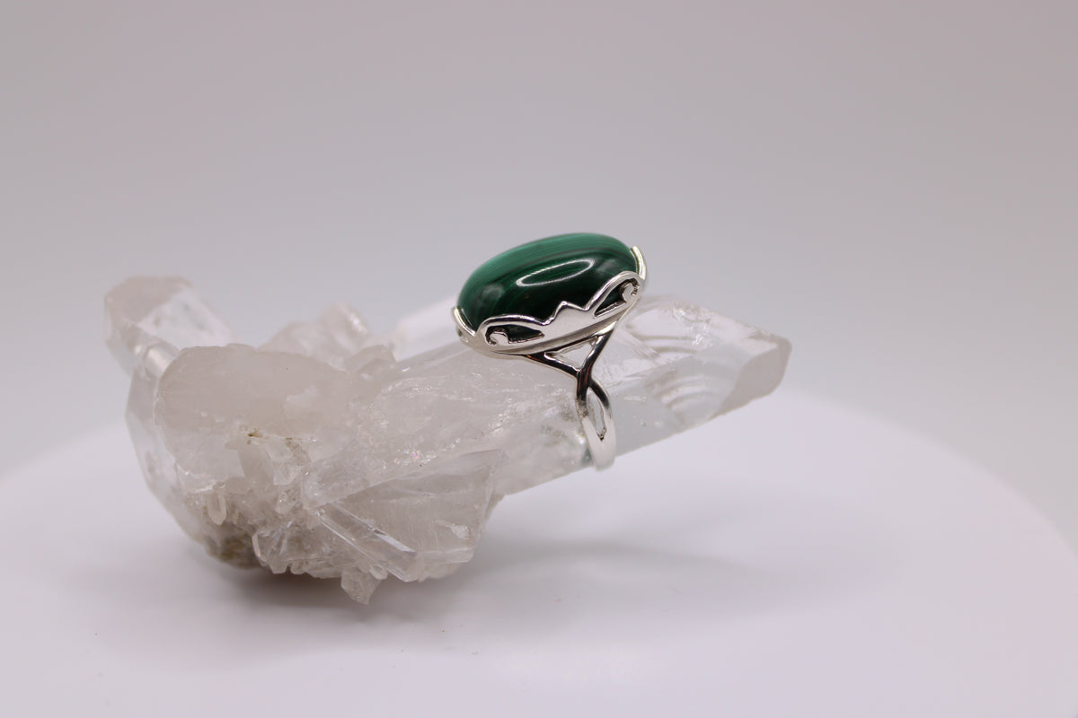 Oval Malachite Ring