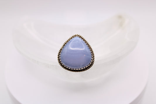 Teardrop Blue Lace Agate Ring